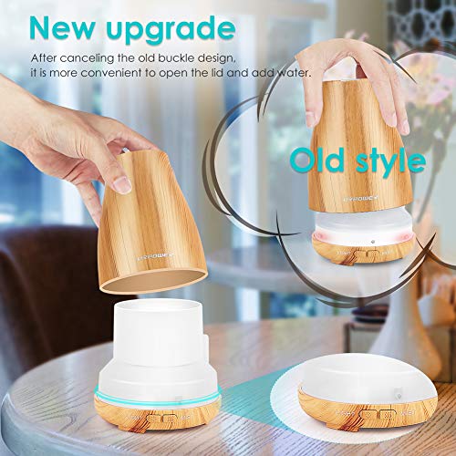 URPOWER 2nd Version Essential Oil Diffuser Aroma Essential Oil Cool Mist Humidifier with Adjustable Mist Mode, Waterless Auto Shut-off for Home Office Bedroom Living Room Study Yoga Spa 4