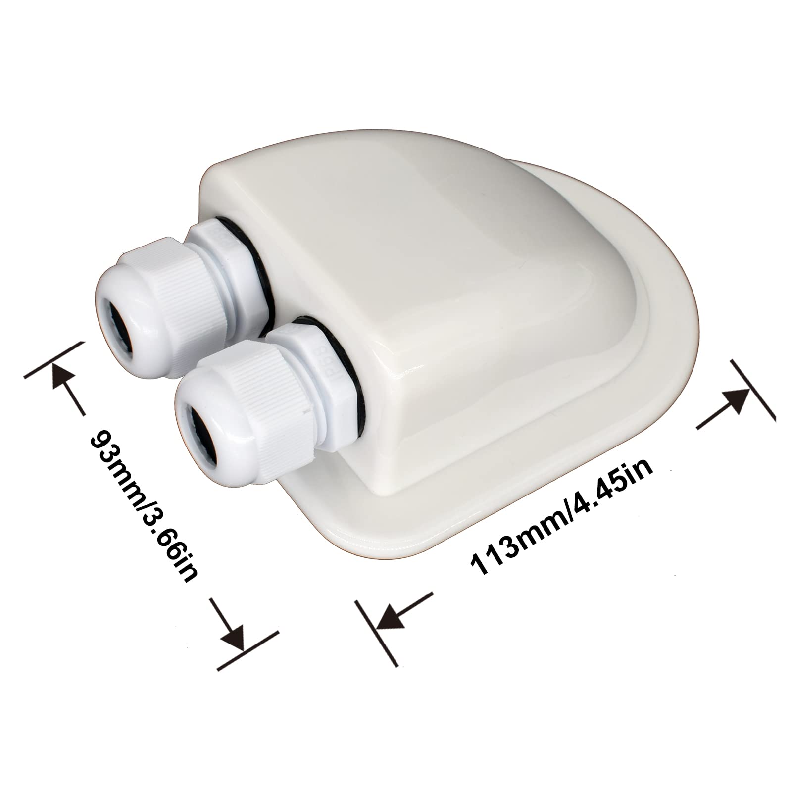 AUTOXBERT IP68 Weatherproof Solar Cable Entry Gland Solar Panel Wire Box RV Roof Top Junction Box Solar Double Cable Through Entry Housing for RV Marine Boat Caravan Campervan Travel Camper Van 2