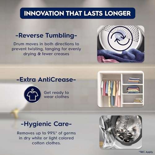 Electrolux 8.5kg Fully Automatic Front Load Venting Dryer, Scandinavian Design with Reverse Tumbling, Smart Sensors, Colour Care Function, White, UltimateCare 300, EDV854J3WB 2