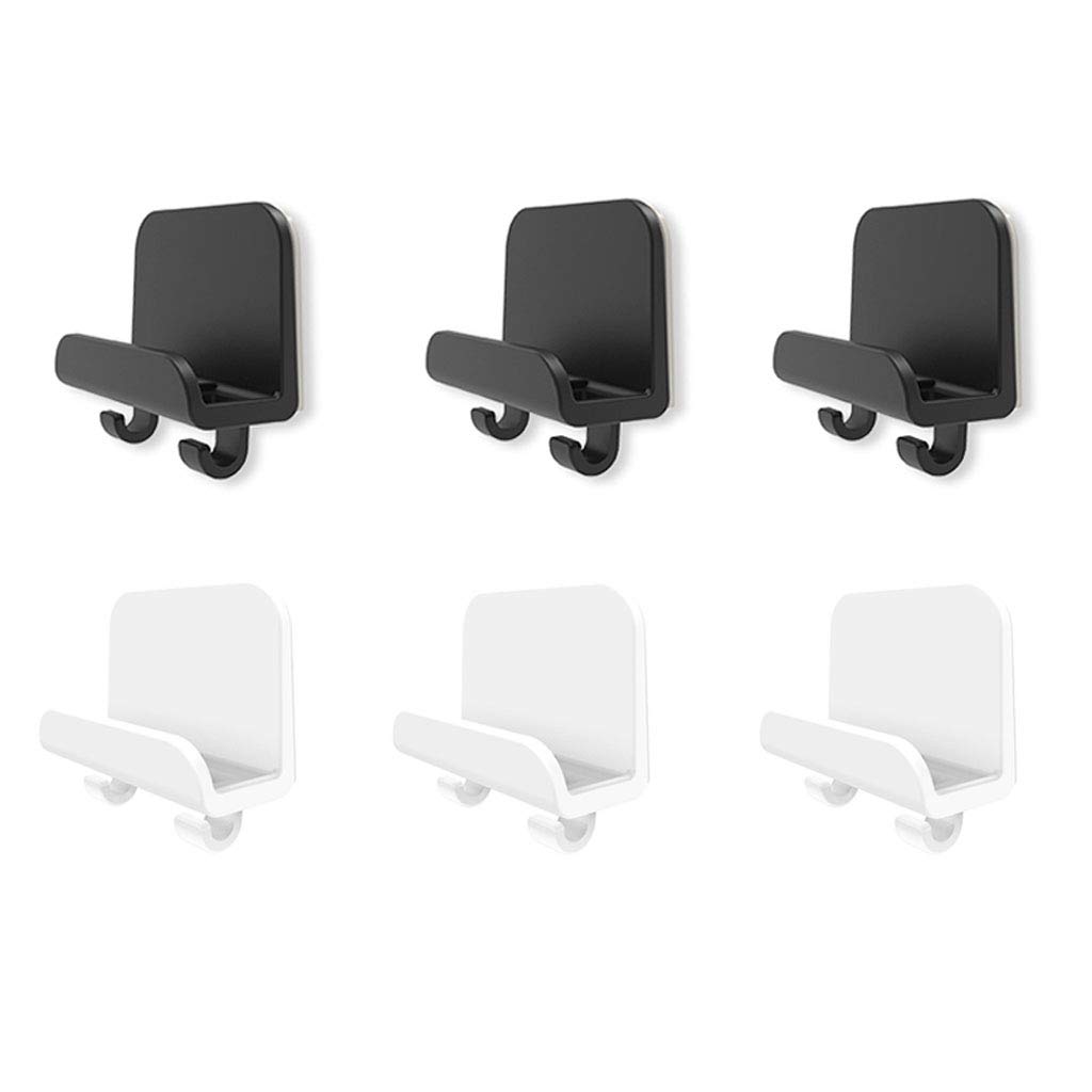 DIIOOMIEEU 3X Cellphone Tablet Holder Wall Mount Stand for Phone Storage Cables and Home Hook 5