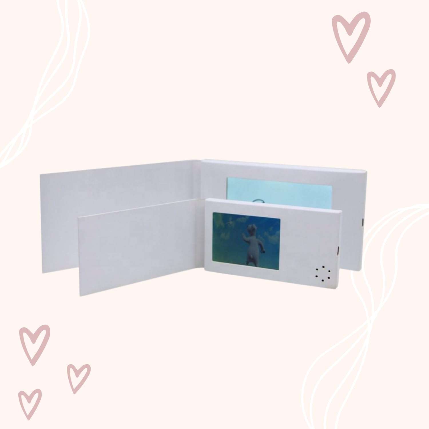 tinydabba Custom LCD Video Greeting Card, 2.4 inch Screen, Digital Message Display for Anniversary, Birthday, Wedding, Valentine, Visting Card 3