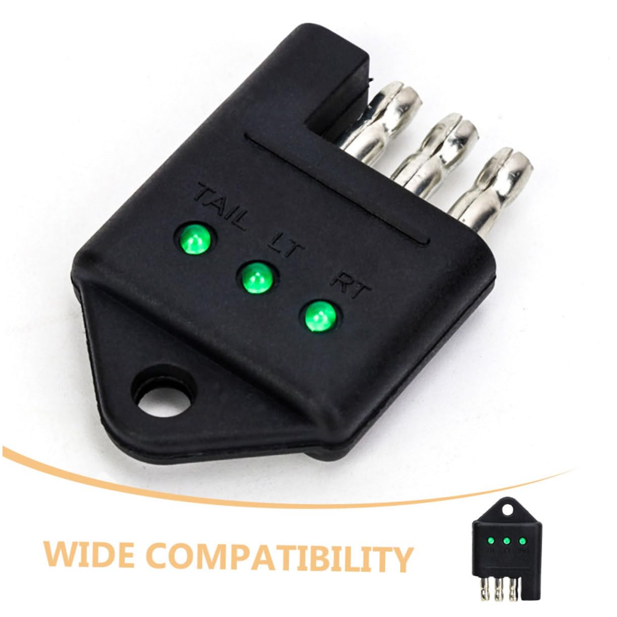 LALADEFIEE Trailer Light Plug Trailer Power Socket Plug Socket Tester Plug Trailer Wire Tester for Trailer Light Wiring Circuit 4