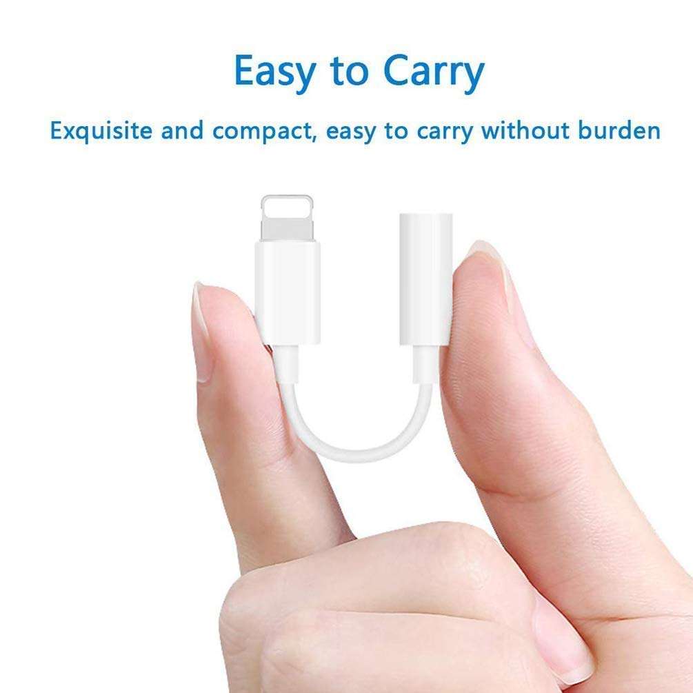 iPhone Lightning to 3.5 mm Headphone Jack Connector Supported Music Control Audio Adapter for iPhone 13Mini/13/13 Pro/13 ProMax/12Mini/12/12Pro/12ProMax/iPhone 11/11 Pro/11 Pro/XsMax/Xs/XR/X/8/7 6