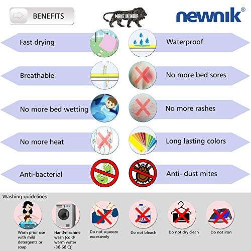 Cozymat Dry Sheet Quick Waterproof Breathable Bed Protector & Crib Sheet (Size: 140cm X 100cm) Sea Green, Large 4