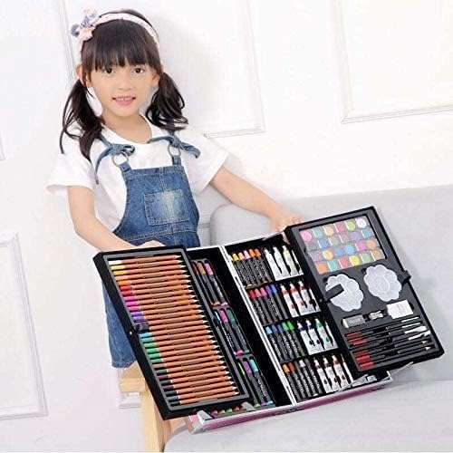 Salepushh Professional Art Set Drawing Painting Sketching Colouring Kids Set All in 1 Art Case Perfect for Kids with Pink Unicorn Rainbow Design Aluminium Case 5