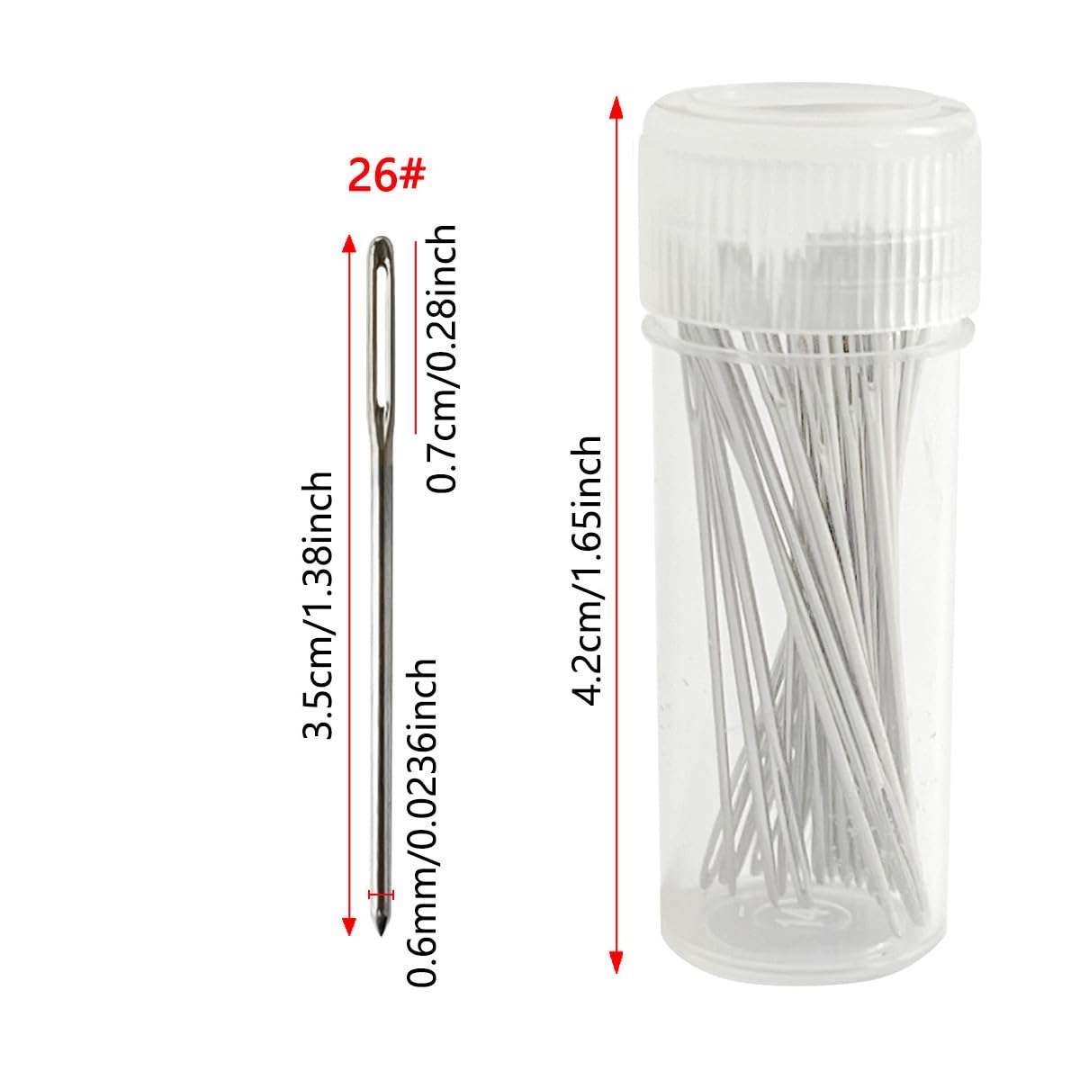 Embroidery Needles Large Eye, Sewing Needles,Stainless Steel Embroidery Thread Needle,Handmade Yarn Knitting Needles Leather Needle (67251) 3