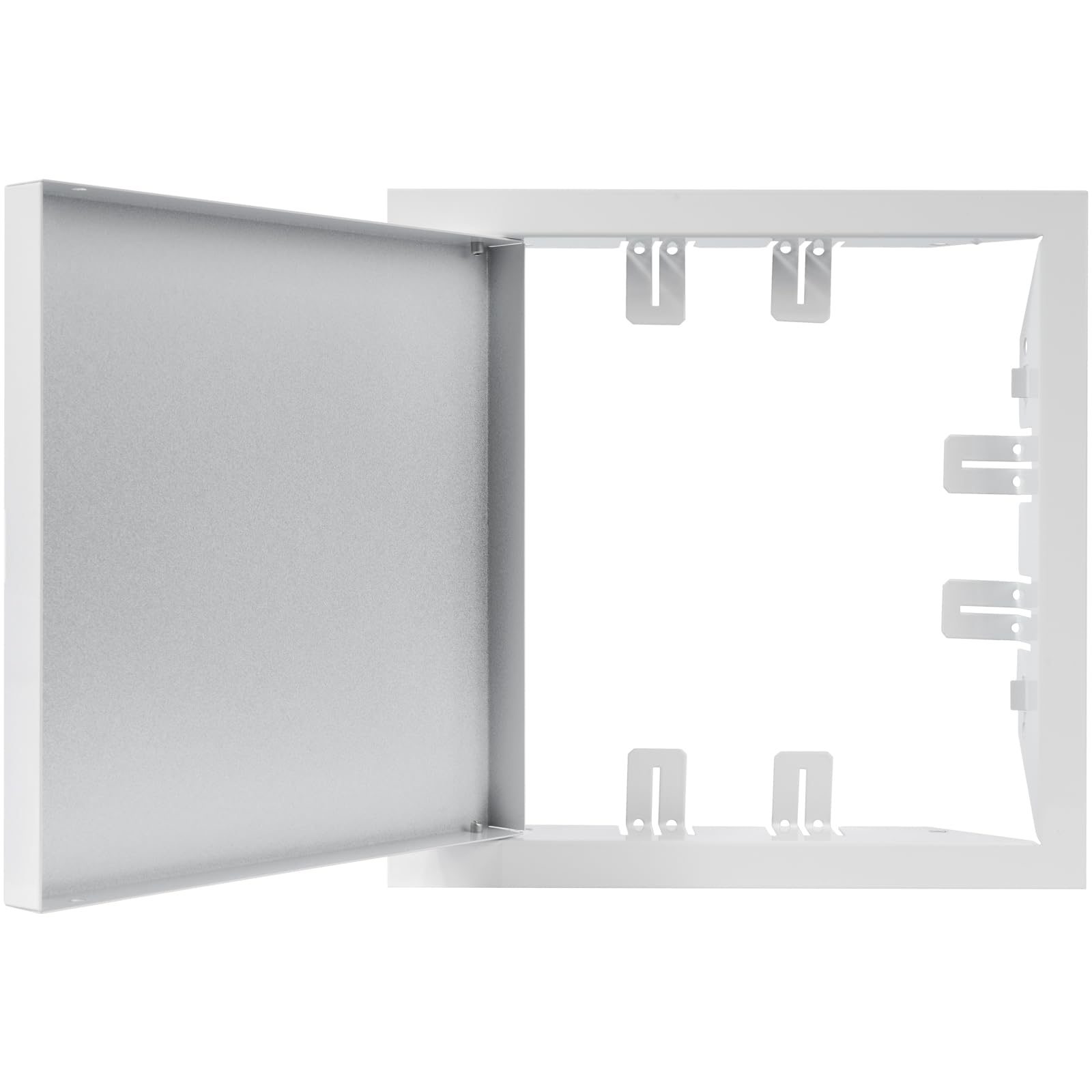 8" x 8" Inch Galvanized Steel Access Panel Door - for Outdoor and Indoor Use - Opening Flap Cover Plate - Box Door Lock - Door Latch - Inspection Hatch - White Polymer Coating 2