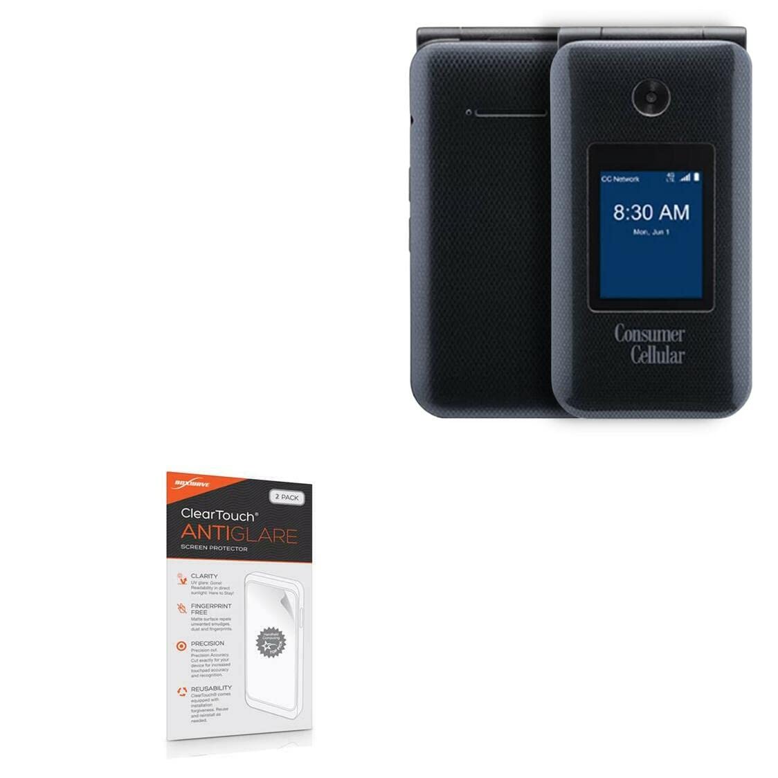 BoxWave Screen Protector Compatible with ZTE Link II - ClearTouch Anti-Glare (2-Pack), Anti-Fingerprint Matte Film Skin 1