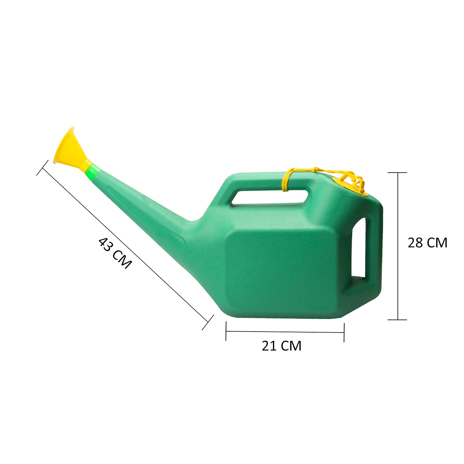 Klassic KL-WC-10L Plastic Green Watering Can, Watering Plant with Long spout, Indoor and Outdoor Watering Gardens, Large Capacity Water, House Gardening Plants (10 Litre) 5