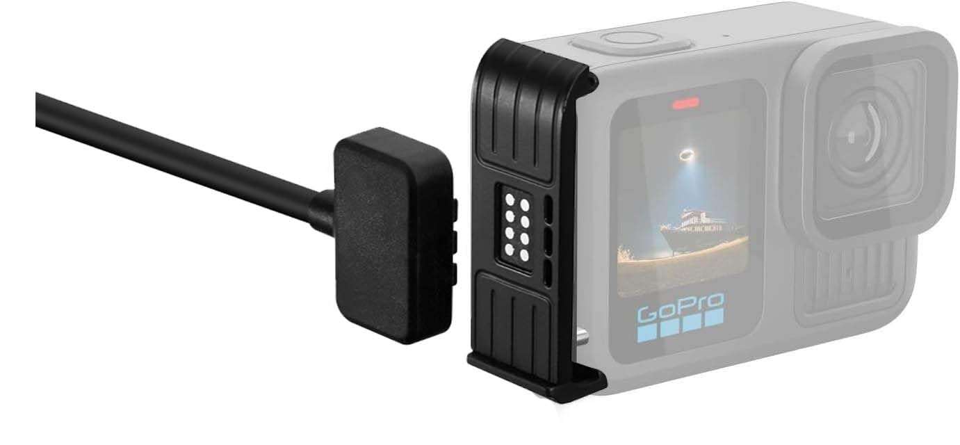 Pralota for Gopro Hero 13 Accessories Contacto Magnetic Door and Power Cable Compatible with GoPro Hero 13 Hero 12 Hero 11 Hero 10 Hero 9 Magnetic Charger Mount 3