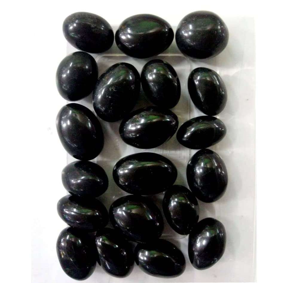 Black SHALIGRAM Stone from VRINDAVAN || Size 2 INCES Approx. (Black) 6