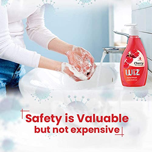 wiz LIQUID SOAP pH-Balance Moisturizing Hand Wash with Refreshing Fragrance, 180ml Refill Pouch (Fragrances Lavender, Green Apple, Lemon, Creme, Bouquet, Orange, Blossom, Cherry & Peach) -Pack of 15 3