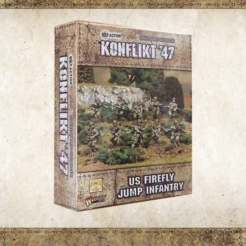 Wargames Delivered Bolt Action Konflikt '47 US Firefly Jump Infantry 28mm Konflict '47 WWII Tabletop Miniatures Model for Miniature Wargaming by Warlord Games 4
