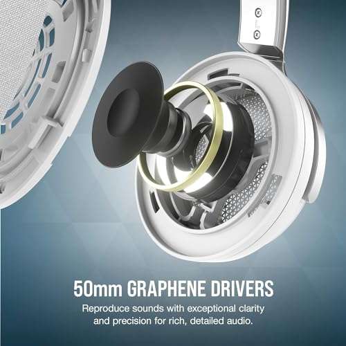 Corsair VIRTUOSO PRO Open Back Multiplatform Wired Gaming Headset – Detachable Uni-Directional Microphone – Graphene Drivers – 20Hz-40 kHz – PC, Mac, PS5, PS4, Xbox, Nintendo Switch, Mobile – White 2