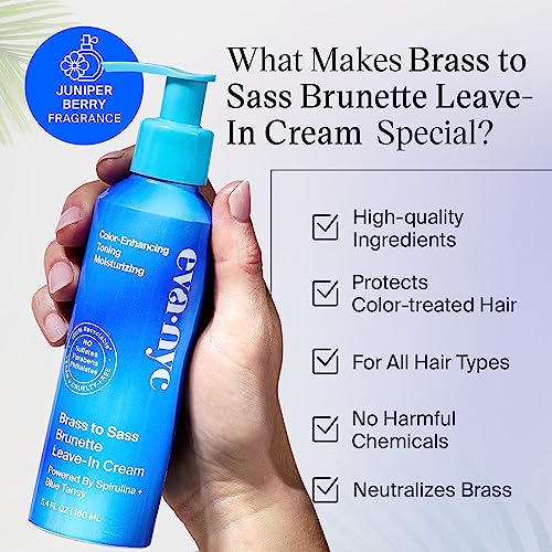 Eva NYC Brass to Sass Brunette Leave-In Cream for Color-Treated Hair, Vegan No-Rinse Toner for Brassy Orange Tones, 5.4 fl oz 6