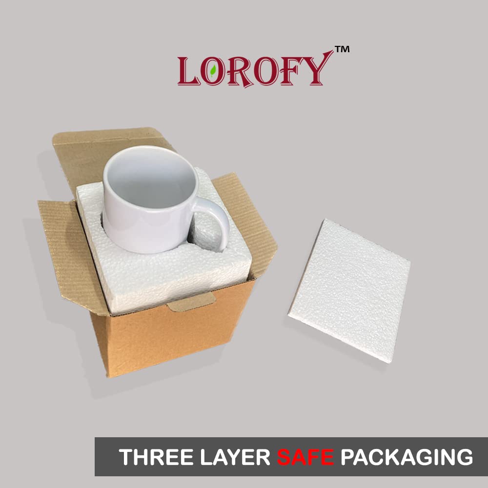LOROFY Name Spandana Printed Green & Pink Beautiful Floral Design White Ceramic Coffee Mug (350ML) 4