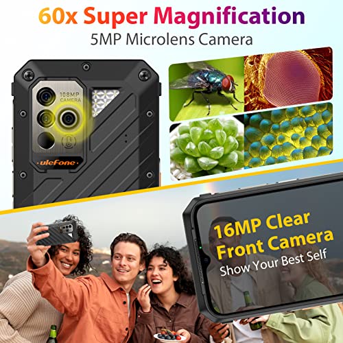 Ulefone Power Armor 19 Rugged Smartphone, 17GB+256GB, 9600mAh, 108MP Main Camera, Multi-Use Temperature Measurement, MTK Helio G99, 6.58” FHD+, QI 15W Wireless Charging, 66W Fast Charge, GPS 4