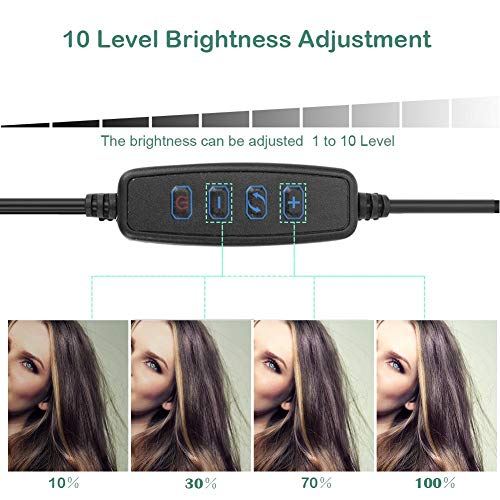 LED Ring Light, Dimmable LED Video Ring Light with Desktop Tripod Mobile Phone Holder, Camera Lamp Kit with Three Light for Live Streaming, Photography Lighting 4