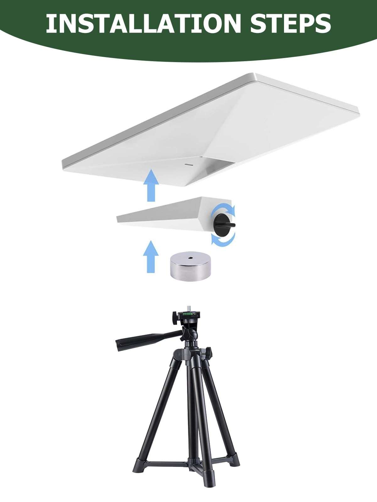 Starlink Mini Tripod Mount, Starlink Mini Adapter with 1/4'' Screw Easy Mounting on Tripod Stand, Adjustable Height and Tile- JKLJ-98 3