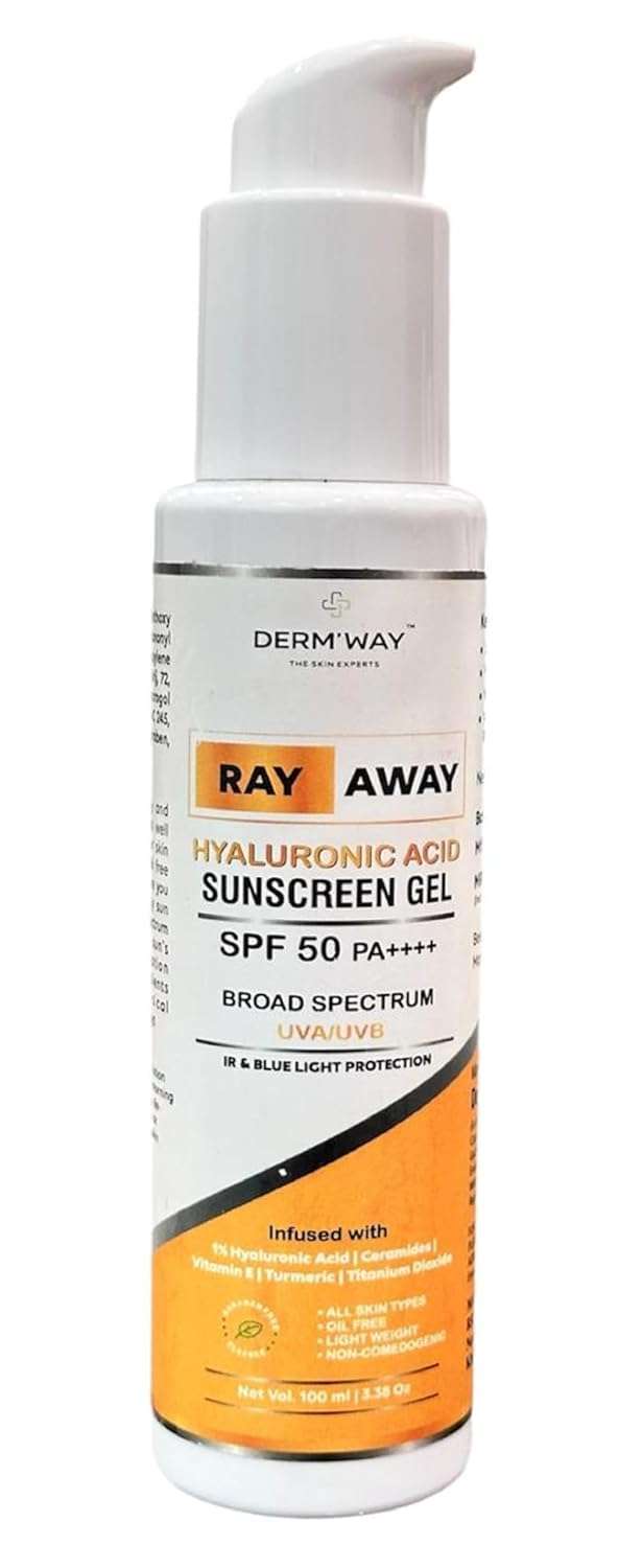 Derm’way Exfolia Face Serum | Derm’way Ceramide Creamy Facewash| HYDRALUXE Light Skin Renewing Oil Free Moisturizer| Ray Away Sunscreen gel for Acne & Spot Correction Range 5