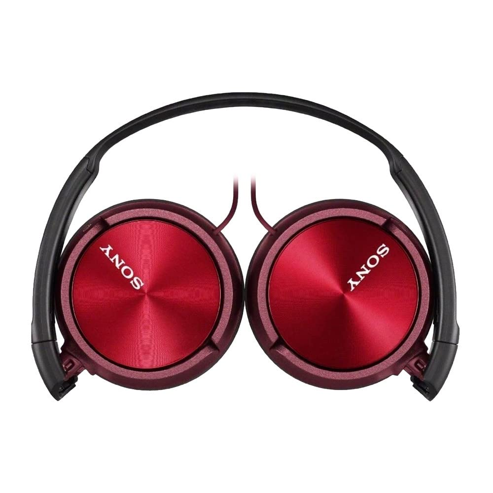 Sony Foldable Headphones with Smartphone Mic and Control - Metallic Red 2