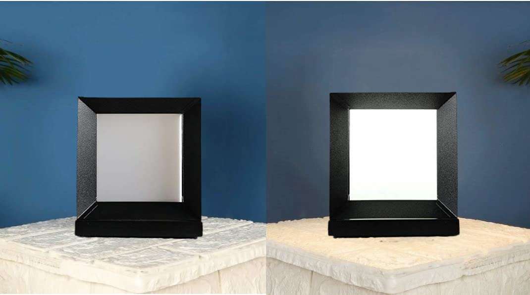 Carsten Classy Design Modern Shape Pole Lamp/Gate Light/ Outdoor Lamp/Outdoor Light/Pillar Light/Garden Light for Outdoor Home, Cube Shape Gate Light, Black and White, Pack of 1 4