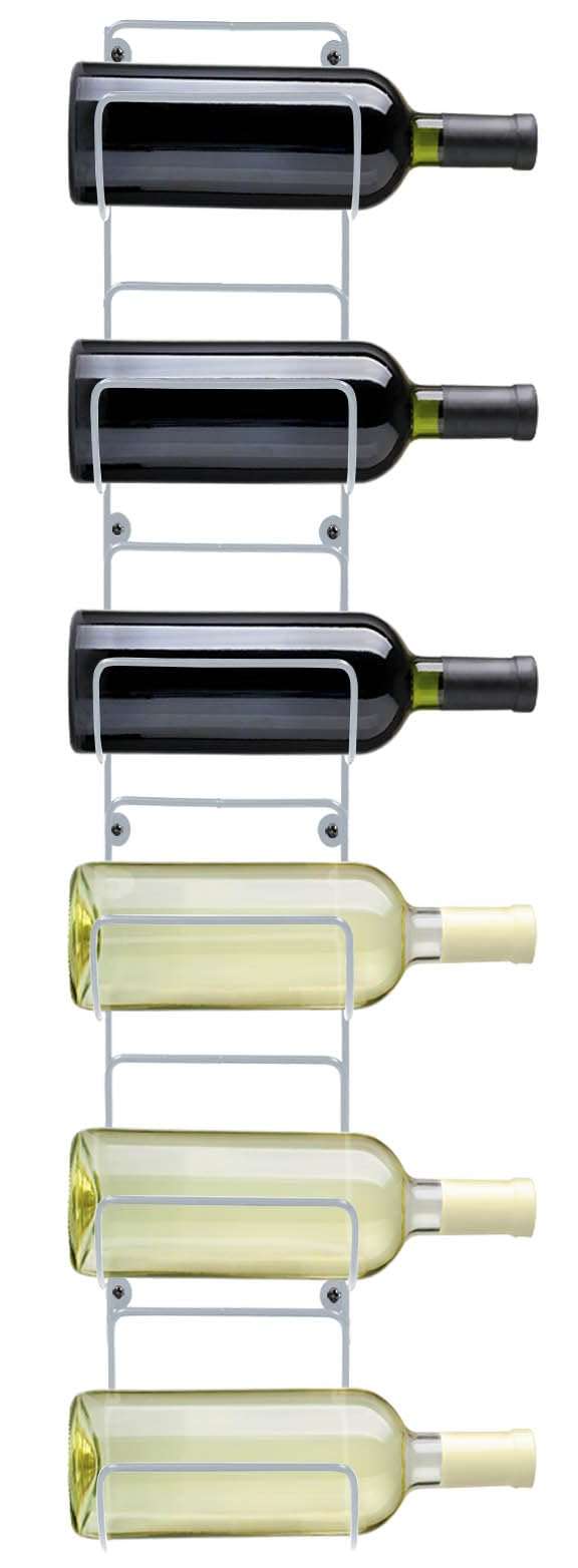 Sorbus Towel Rack Wall Mount – 6 Compartments of White Metal Towel Holder for Bathroom Decor Sets, Organizer for Linens, Gym, Rv, Door, Cabinet - Wine Rack Wall Mounted for Kitchen, Bar, Wine Cellar 6