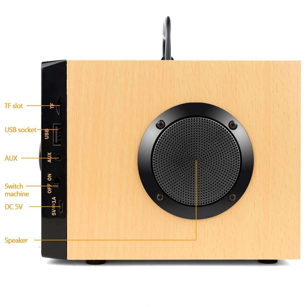 TROGN High Power Wireless Portable Bluetooth Speaker FM Radio Outdoor Stereo Subwoofer Bass Support Remote Control (Color : A, Size : 120 * 190 * 155mm) 4