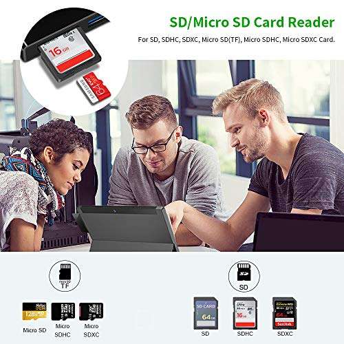 Surface Pro USB Hub Adapter Docking Station, Rocketek 6-in-1 USB 3.0 Hub Adapter Dongle with Surface Pro Dock Station Display Port, 3 USB 3.0 Ports, TF SD Card Reader for Surface Pro 6/Pro 5/Pro 4 Hub 5