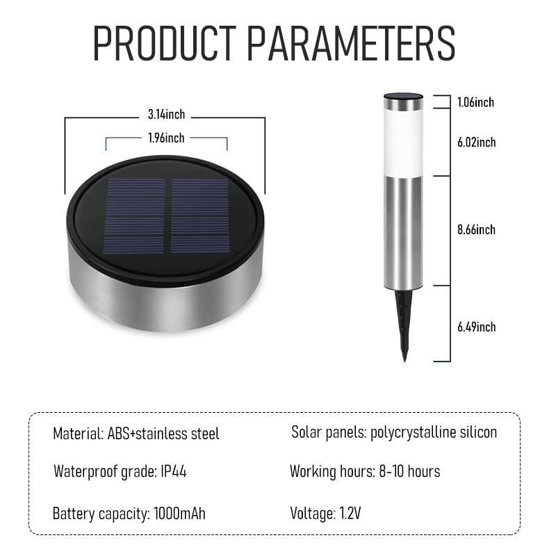 ELEPHANTBOAT® Solar Lights Outdoor Lawn Light Post Lamp LED Solar Powered Lights White Light Lawn Light Porch Light Path Way Lights, IP44 Waterproof Landscape Lighting for Garden 3