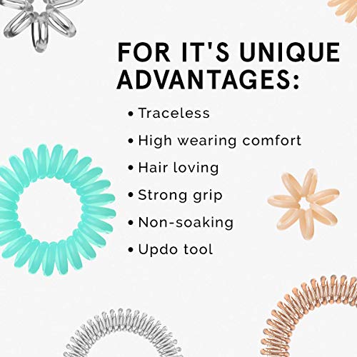 invisibobble Kids Spiral Hair Ring - Princess Sparkle - No-Ouch Coil Hair Ties with Strong Grip, Non-Soaking, High Wearing Comfort Updo Tool for Girls Toddlers and Kids 4