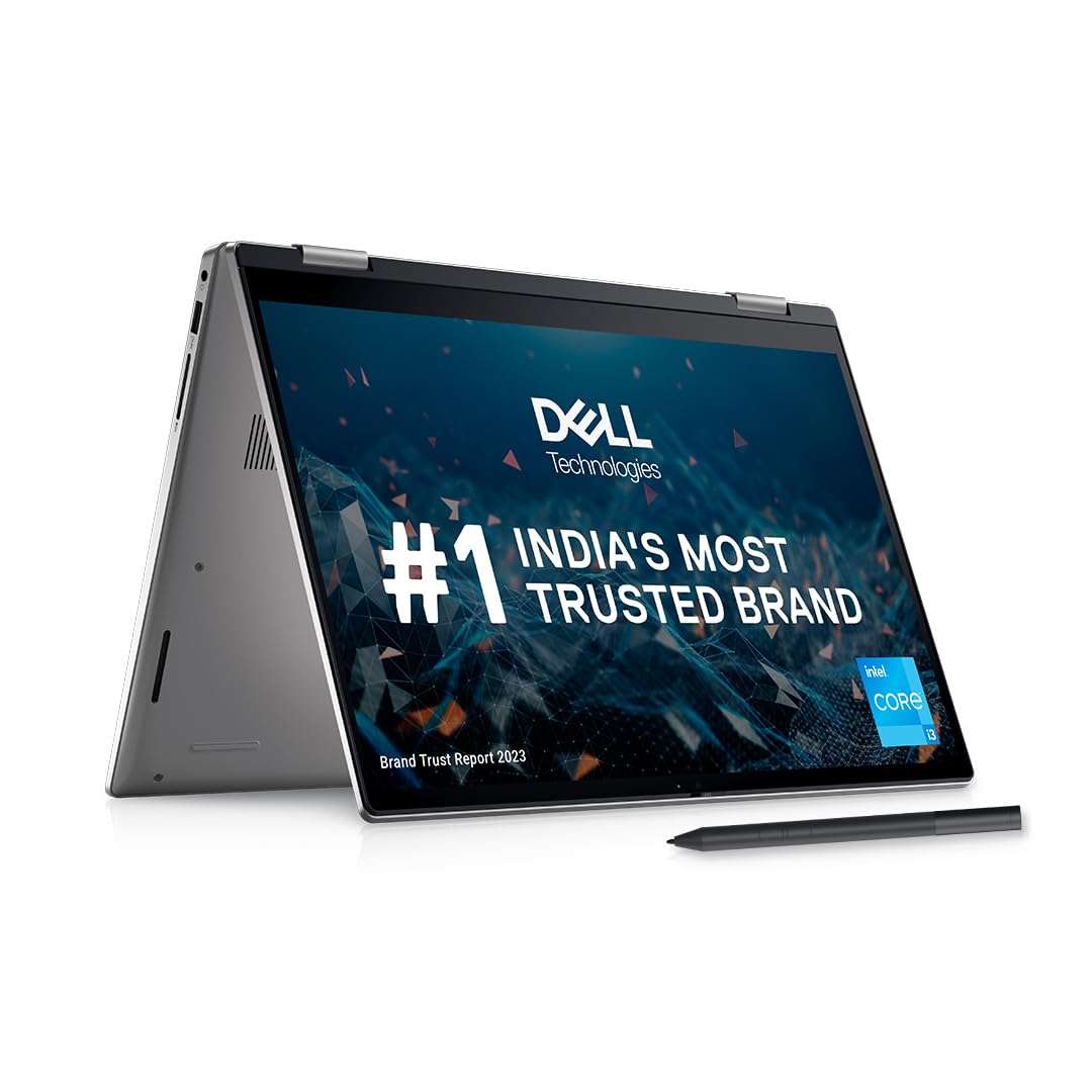 Dell Inspiron 7420 2in1 Laptop,Intel i3-1215U/8GB/512GB SSD/14.0" (35.56Cm) FHD+ Truelife Touch Narrow Border 250 nits Active Pen/Backlit Keyboard + FPR/Windows 11+MSO'21/Platinum Silver/1.57kg 1