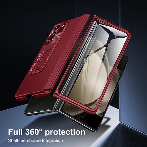 LEIAU Kickstand Case for Galaxy Z-Fold-5: [Full Cover Hinge Protection] Slim Phone Case with Full Body & Screen Protector & Kickstand for Samsung Z Fold 5 5G（2023） Purple 6