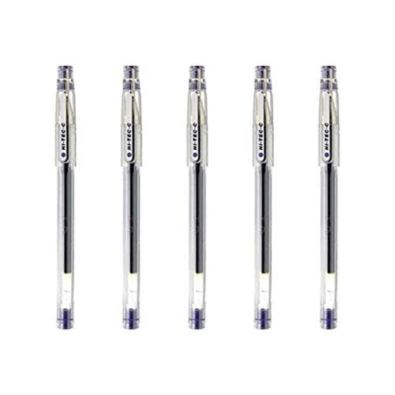 Pilot Hi-Tec-C 03 Gel Ink Pen, Micro Fine Point 0.3mm, Blue Ink, LH-20C3, Value Set of 5 1