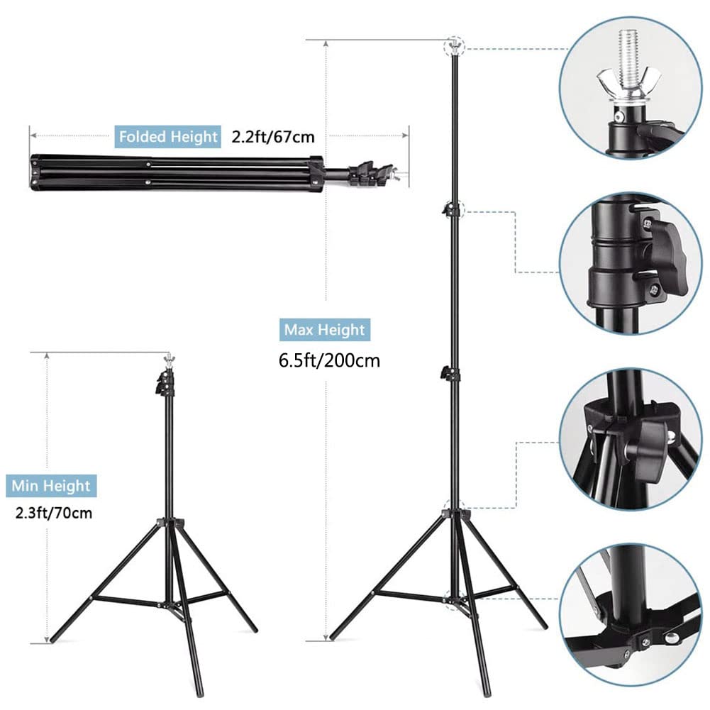 INFIJYON 6.5X6.5Ft Backdrop Stand, Adjustable Photo Backdrop Stand Kit with 2 Background Clamps, 2 Sandbags and Carrying Bag, Heavy Duty Background Stand for Wedding/Parties Decorations/Photoshoot 5