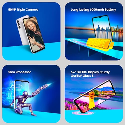 Samsung Galaxy M14 5G (Berry Blue,4GB,128GB)|50MP Triple Cam|Segment's Only 6000 mAh 5G SP|5nm Processor|2 Gen. OS Upgrade & 4 Year Security Update|8GB RAM with RAM Plus|Android 13|Without Charger 3
