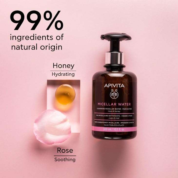 APIVITA Micellar Water | Hydrating & Noursishing Cleansing Micellar Water for Face & Eyes with Rose & Honey, 300 mL / 10.1 oz 3