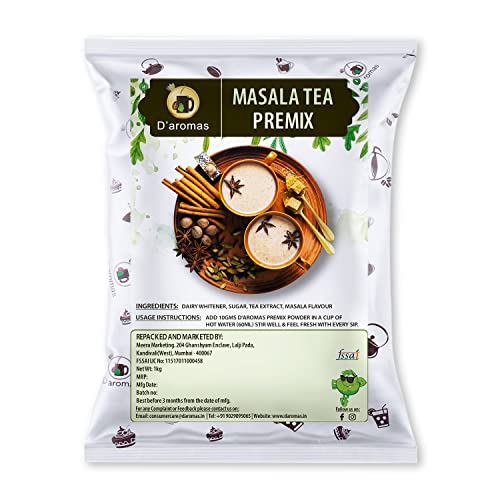 D'aromas Cardamom & Masala Premix Tea Powder 1kgx2, Instant Premix Tea Powder, Ready to Drink 4