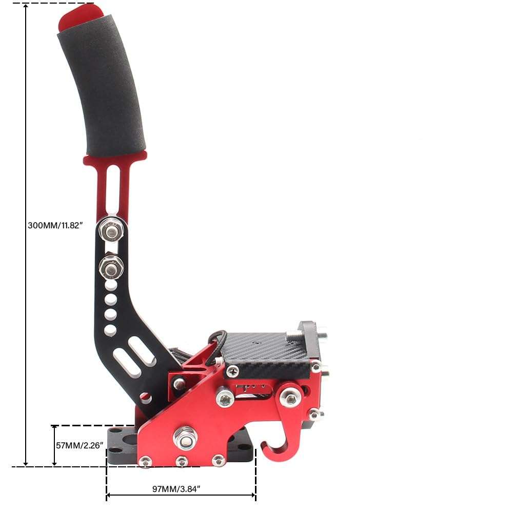 GOIPKO PC Racing Game USB Handbrake, 64 Bit PC USB Handbrake Compatible with Logitech G27/G29/G920 T500 T300 Simulated Racing Games (Red) 3