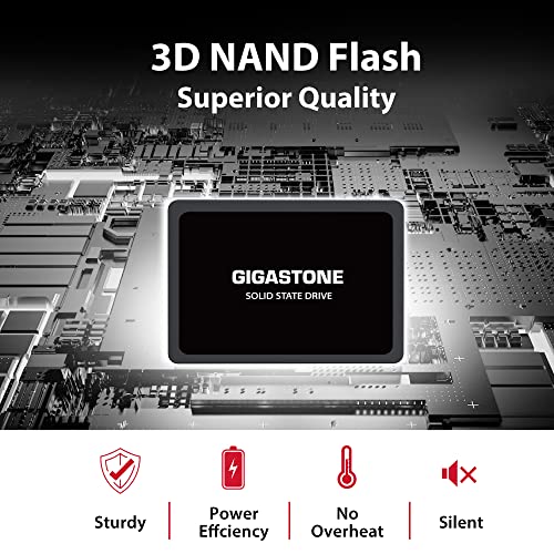 Gigastone SATA SSD 120GB (2-Pack) 2.5 inch SSD 500MB/s Upgrade Laptop PC Memory and Storage PS4 HDD Replacement 2.5" Internal Solid State Hard Drives SATA III SLC Cache 3D NAND Increase Performance 3