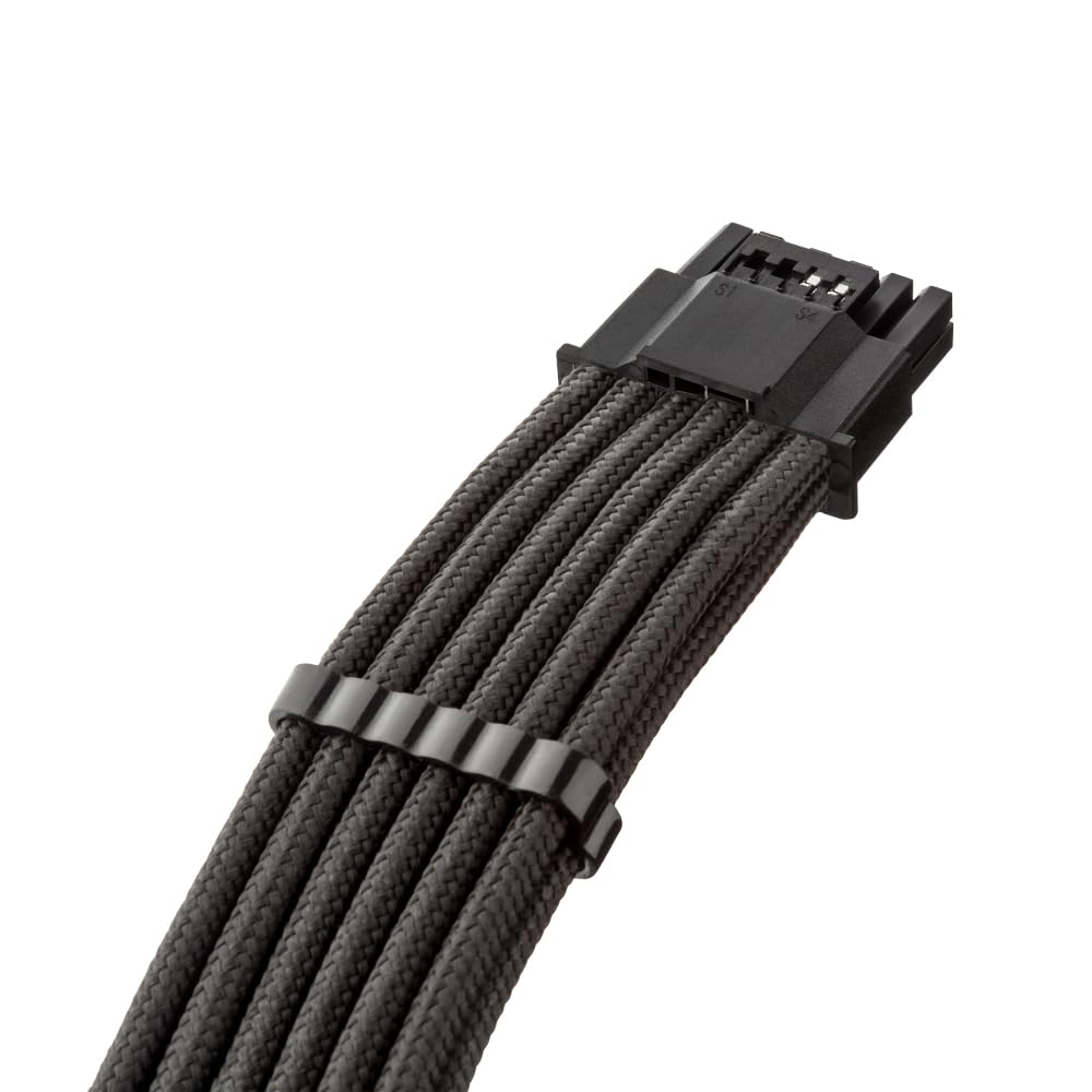 CableMod C-Series Pro ModFlex Sleeved 12V-2x6 12VHPWR StealthSense PCIe Cable for Corsair Type 5 RMX Shift (16 to 3 x 8-pin, Black) 3