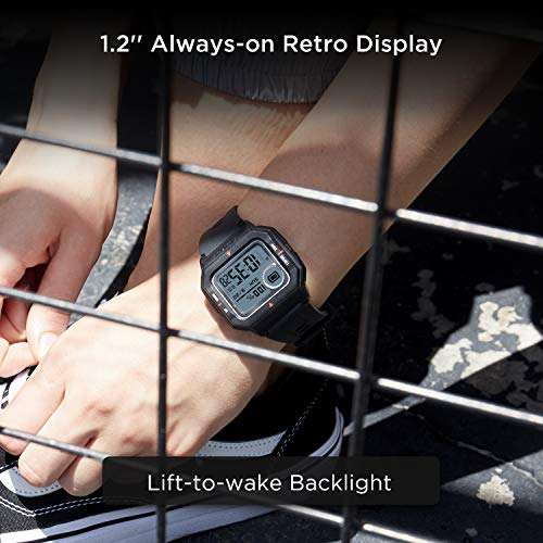 Amazfit Neo Smart Watch, Retro Design, 28-Day Battery Life, Always-on Display, 5ATM Water Resistant, Lightweight, 4 Physical Buttons, Heart Rate, Sleep Monitor (Black) 4