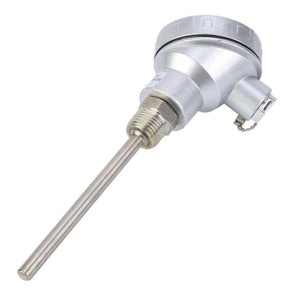 1/2" NPT Thread Thermocouple Terminal Head PT100 Stainless Steel Temperature Sensor Probe (100mm) 6