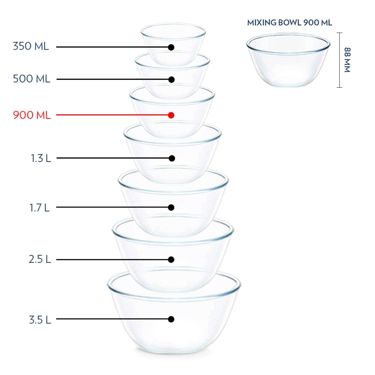 Borosil Basic Glass Mixing & Serving Bowls, Microwave Safe Bowls, Set of 1 (900 ml), Borosilicate Glass, Clear & Borosil - Oval Baking Dish, 700 ml, Transparent 4