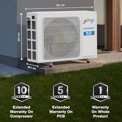 Godrej 1.5 Ton 5 Star, 5-In-1 Convertible Cooling, Inverter Split AC (Copper, Heavy Duty Cooling at 52°C, 2024 Model, AC 1.5T EI 18IINV5R32 WYS, White) 6