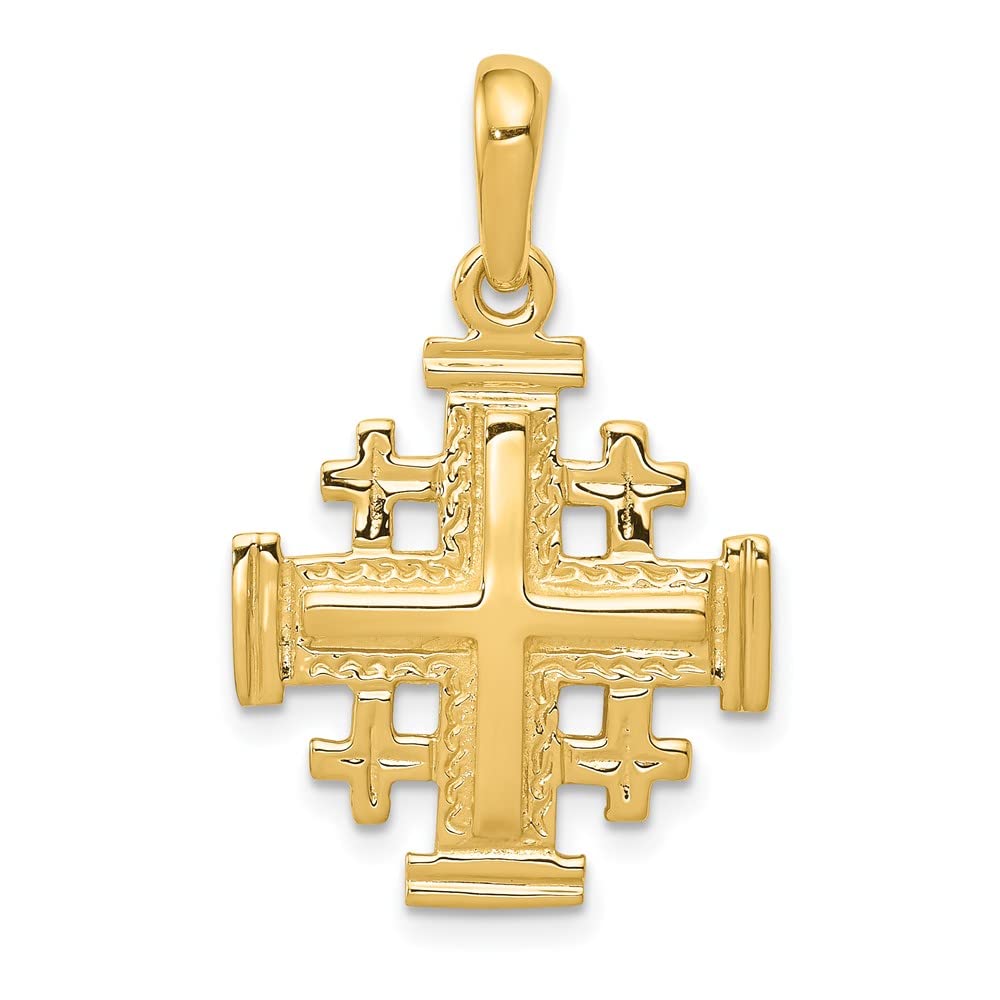 FJC Finejewelers 10 kt Yellow Gold Jerusalem Cross Charm 30 x 24 mm