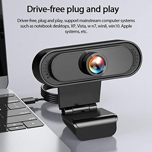 Web Camera 1080P/720P Webcam HD Camera with Built-in HD Microphone USB Rotatable Cameras for Live Broadcast Video Calling Conference Work (Color : 720P) 3