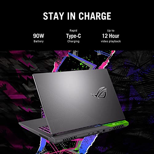 ASUS ROG Strix G15 (2022), 15.6"(39.62 cms) FHD 300Hz/3ms, AMD Ryzen 7 6800H, RTX 3060 6GB Graphics, Gaming Laptop (16GB/1TB SSD/90WHrs Battery/Windows 11/Office 2021/Green/2.3 kg), G513RM-HF274WS 5