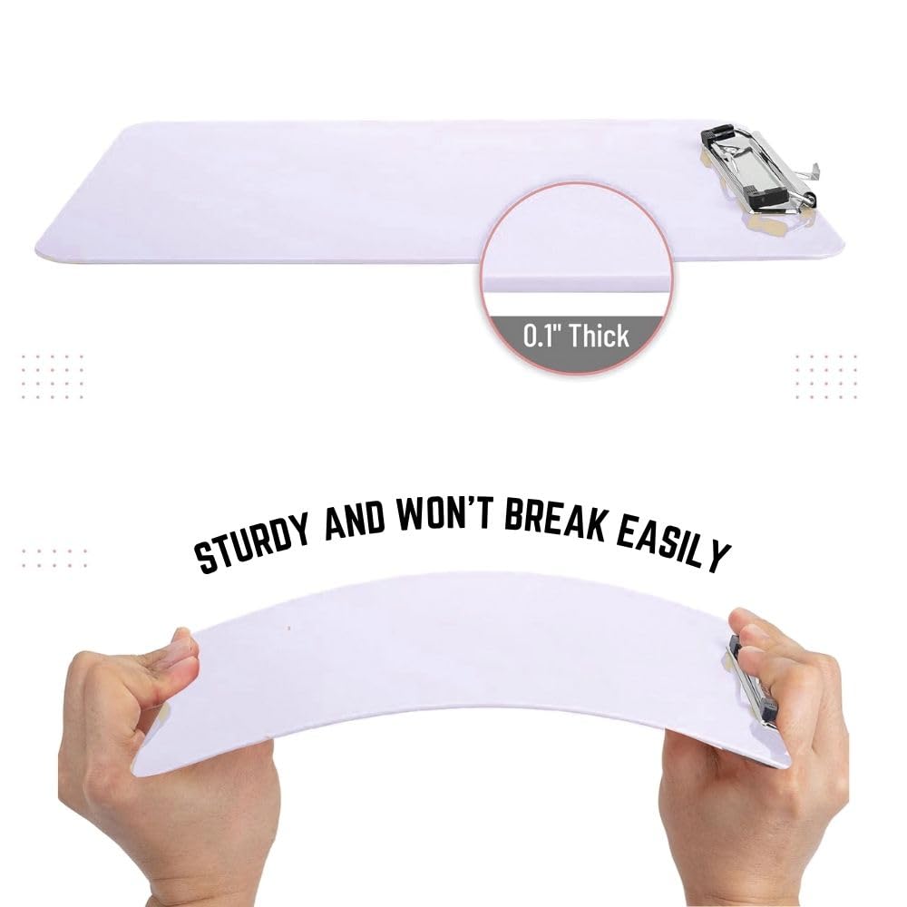 Bambalio Plastic 14 x 9.7 Clipboard Writing Pad Clipboards Drawing/Writing/Clipboard with Clip | Sturdy, Lightweight for Office, School, College, White (Semi Transparent) 5