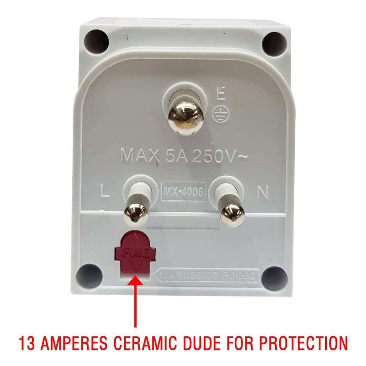 MX 3-in-1 Universal Travel Adapter Multi-Plug with Individual Switch and LED Indicator 3 pin 5 Amps - 250 Volts for Home and Official use, Blue(Pack of 2) 4